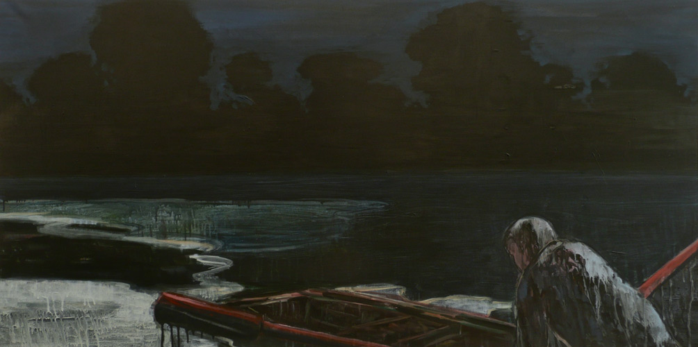 Painting by Wojciech Nowikowski - Sighting (Boat) 2011